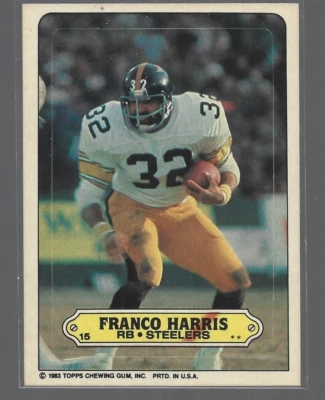 Franco Harris-Pittsburgh Steelers-1983 Topps Sticker Inserts #15 - Image 1 of 2