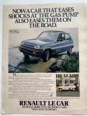 Renault Le Car 1980 anuncio impreso grande 13 x 10 azul blanco Foto 1 de 2