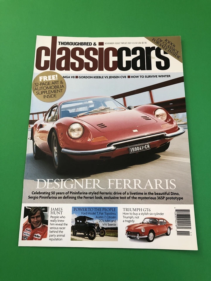 FERRARI DINO ORIGINAL VINTAGE PRINT AD MAGAZINE COVER - Image 1 of 1