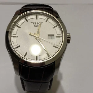 Tissot Couturier Date Just Brown Leather 39mm White Dial Men’s Watch - T035410A - Picture 1 of 13