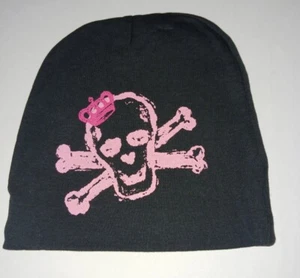 Gorro gorro calavera rosa eje bebé niña talla S (6-12 meses) negro rosa, nuevo con etiquetas - Imagen 1 de 2