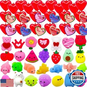 VEALIZUU 28 Packs Valentines Day Cards Gifts with Cute Mochi Squishy Toys Fil - Picture 1 of 5