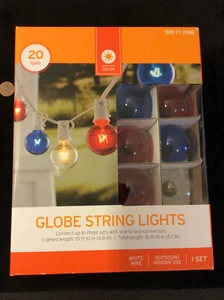 Decor by Target Globe String Lights 20 Lights Each White Wire- NEW - Picture 1 of 7