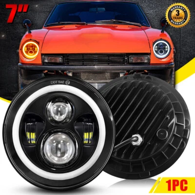 7" LED Headlight Hi/Lo Beam Amber Turn Signal Fit Datsun 240Z 260Z 280Z 280ZX H4 - Image 1 of 4