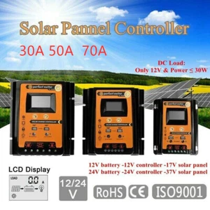 12/24V 30/50/70A MPPT Solar Charge Controller Panel Battery Regulator Dual USB - Picture 1 of 29