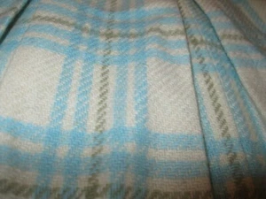 CLASSIC BOBBI BROOKS BLUE & WHITE PLEATED WOOL SKIRT 27 in waistX26 L - Picture 1 of 9