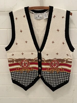 Cárdigan Suéter Chaleco Ramie Algodón Mediano Preppy Años 80 Chandler Hill De Colección Foto 1 de 4