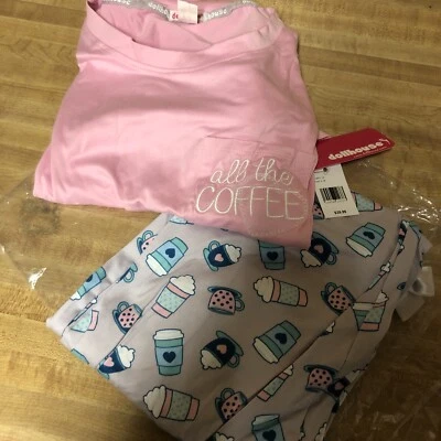 Conjunto de pijama café casa de muñecas camisa manga corta + pantalones talla mediana nuevo Foto 1 de 4