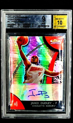 Topps Finest Rookie 2007 autógrafo refractor #67 Jared Dudley automático RC BGS 9/10 Foto 1 de 4