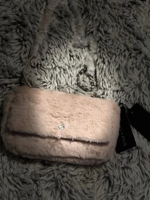 Kendall +Kylie Faux Fur Crossbody Bag Handbag Light pink Purse NEW Chain - Image 1 of 4