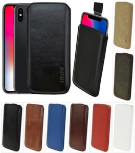 Funda Para iPhone XS Max De Cuero Real Slim Case Cover Etui - Imagen 1 de 13