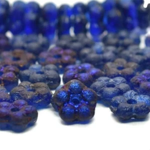 0509, Zafiro con acabado grabado y azul, 5 mm, 25 espaciadores margarita (para 5-6) - Imagen 1 de 1