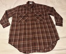 Love Is For Eternity Life Brown Plaid Oversized Flannel Blouse Women Size M NWOT