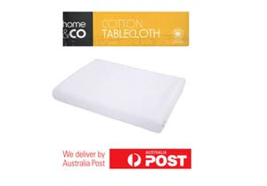 white Cotton Tablecloth 1.5mx2.25m easy care machine wash Brand new  - Picture 1 of 5