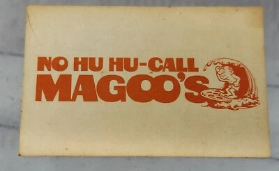 No Hu Hu Call Magoo's Hawaii Pizza Business Card UH Basketball Football Schedule - Image 1 of 2