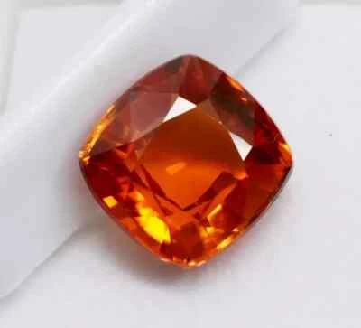 6.05 Ct Natural Orange Sapphire Cushion Cut Certified Loose Gemstone With Gift - Image 1 of 4