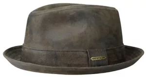 STETSON modello RADCLIFF - Trilby in pelle PIGSKIN Vintage Marrone - Foto 1 di 2