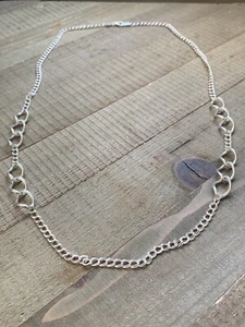 925 Italy Sterling Silver BEAUTY Chain Necklace 28" Large Link Small Double Link - Picture 1 of 5