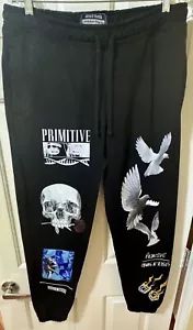 Primitive X Guns N Roses Don’t Cry Sweatpants Pants Black L Large New Logo Skate - Picture 1 of 9