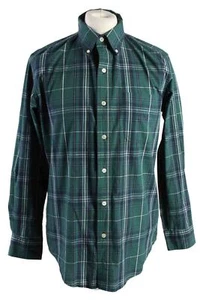 Men Chaps Check Shirt Printed Long Sleeve Vintage Green Size M-SH3906 - Picture 1 of 4