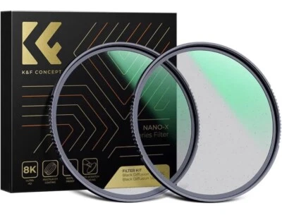 K&F Concept Black Diffusion 1/4 1/8 Lens Filter Kit (2 PCS 55 mm 28 Layer Coated - Image 1 of 4