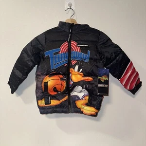 Space Jam A New Legacy 4 Members Only Puffer Jacket Hooded Boys - Picture 1 of 6
