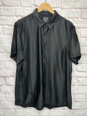 GUESS Mens Black STRIPE SLIM FIT Button-Down Dress Shirt SIZE L - Image 1 of 4