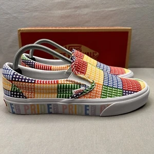 VANS Classic Slip On Womens Size 9.5 Shoes Pride Multicolor Low Top Sneakers NEW - Picture 1 of 8