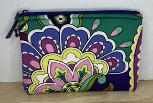 VERA BRADLEY Pouch HEATHER Neoprene 8" x 5.5" Top Zip Cosmetic Floral Paisley - Picture 1 of 3