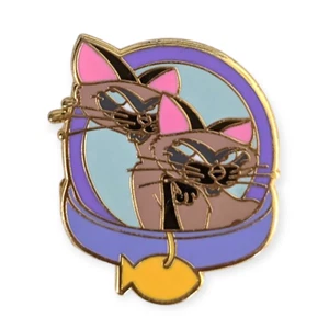Lady and the Tramp Disney Pin: Si and Am Purple Cat Collar - Picture 1 of 4