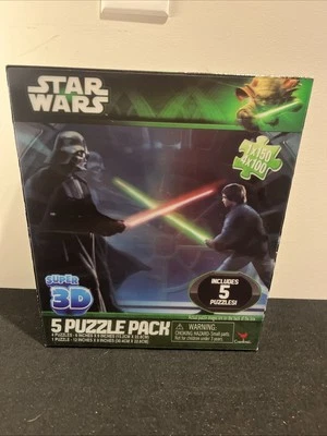 STAR WARS  Super 3D 5 Puzzle Pack - Cardinal NIB Darth Vader Luke Skywalker Yoda - Image 1 of 4