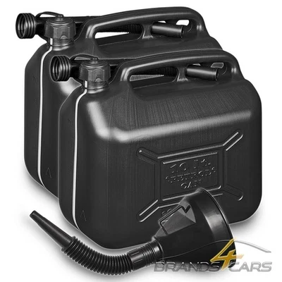BENZINKANISTER 2x 10 LITER DIESEL KRAFTSTOFFKANISTER BENZIN KRAFTSTOFF +TRICHTER - Bild 1 von 4