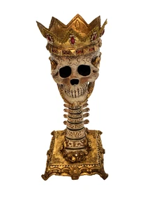 KATHERINE'S COLLECTION SKELETON FACE FIGURINE MASQUERADE MARDI GRAS VENETIAN - Picture 1 of 10