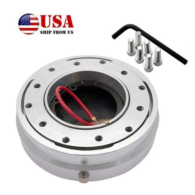 Kit Adaptador Buje de Liberación Rápida Corto Volante 1" 6 Agujeros Universal Plateado Foto 1 de 4