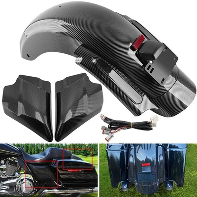Carbon Rear Fender System For Harley CVO Touring Road King Electra Glide 2009-13 Foto 1 de 4