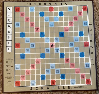 VTG 1948-1953 Scrabble Replacement Part Game Board Only Selchow & Righter - Image 1 of 4