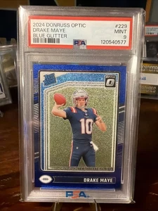 2024 Panini Donruss Optic Blue Glitter #229 Drake Maye PSA 9 - Imagen 1 de 2