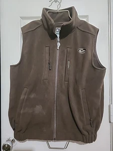 Chaleco polar Drake Waterfowl talla pequeña pesado con cremallera capas marrón con bolsillos - Imagen 1 de 5