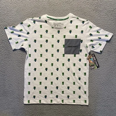 Minecraft "Mob Swarm" Gamer Creeper Pocket Logo T-Shirt Short Sleeve Youth XXL - Image 1 of 4