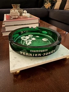 Perrier Jouet Champagner großer grüner Zigarrenaschenbecher aus Glas - Bild 1 von 3