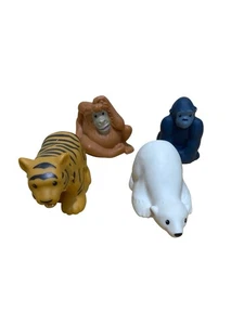 4 Fisher Price Little People Zoo Talkers Polar Bear Tiger Gorilla Orangutan - Picture 1 of 1
