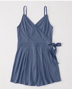 Abercrombie & Fitch Wrap blue Front Romper size medium - Picture 1 of 5