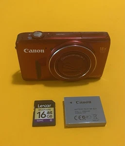 Canon PowerShot SX600 HS Zoom Digitale 16MP 18x - Rosso Testato Funzionante - Foto 1 di 17