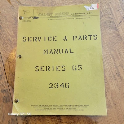 DE COLECCIÓN KALART / VICTOR SERIE 65, 16mm PROYECTOR DE PELÍCULA MANUAL DE SERVICIO Y PIEZAS Foto 1 de 3
