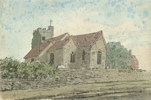 St. Margaret’s Church Rochester Kent Watercolour Painting Early 19th Century - Picture 1 of 3