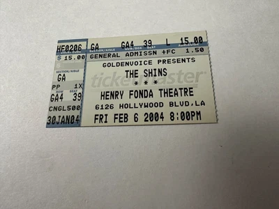 THE SHINS Concert TICKET STUB Henry Ford Theatre - Feb 6, 2004! - Image 1 of 4