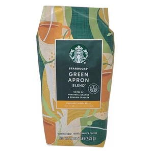 Starbucks Green Apron Blend Blonde Roast Whole Bean 100% Arabica Coffee 1 lb - Picture 1 of 8