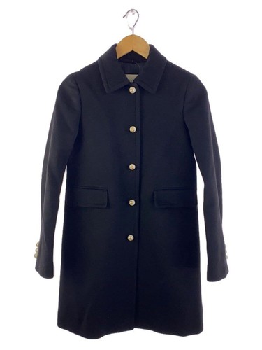 GUCCI Mezzo Cappotto Stencara Bottoni Perla 36 Lana Nero Tinta Unita 410535