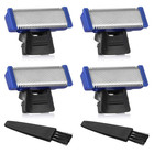 4 Pack Replacement Heads for Rechargeable Shaver Solo Trimmer Micro and Touches