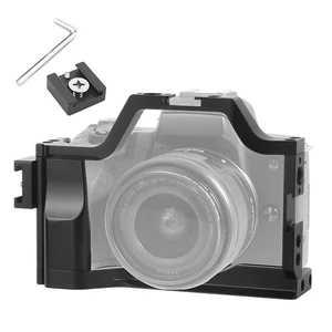 Black Camera Cage For Canon EOS M50 M5 SLRW/Cold Shoe Mount 1/4" 3/8" Hole - Picture 1 of 12